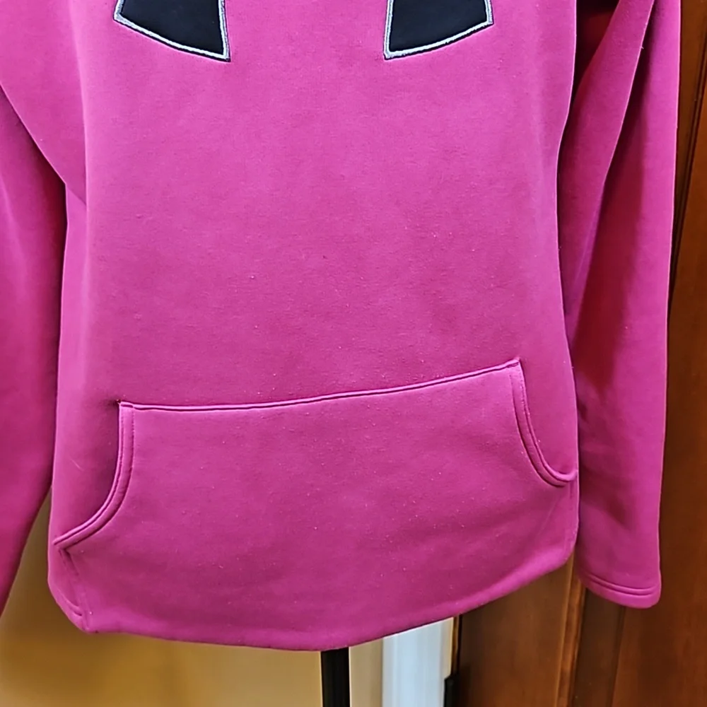 UNDER ARMOUR HOODIE SWEATSHIRT PURPLE BLACK MEDIUM ATHLETIC UA - Picture 6 of 12